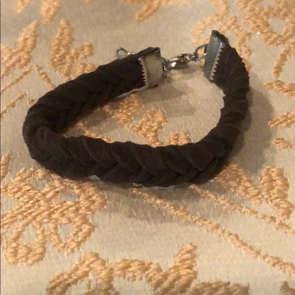 Adjustable braided suede bracelet